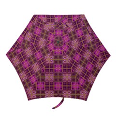 Mod Pink Purple Yellow Square Pattern Mini Folding Umbrellas