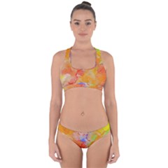 Orange Red Yellow Watercolors Texture                                                       Cross Back Hipster Bikini Set