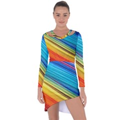 Rainbow Asymmetric Cut-out Shift Dress by NSGLOBALDESIGNS2