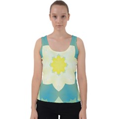 Pattern Flower Abstract Pastel Velvet Tank Top by Simbadda