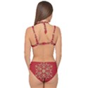 Ornament Flower Pattern Jewelry Double Strap Halter Bikini Set View2