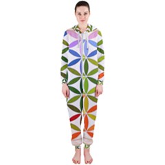 Mandala Rainbow Colorful Reiki Hooded Jumpsuit (ladies)  by Simbadda