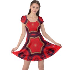 Chakra Art Heart Healing Red Cap Sleeve Dress by Simbadda