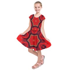 Chakra Art Heart Healing Red Kids  Short Sleeve Dress by Simbadda