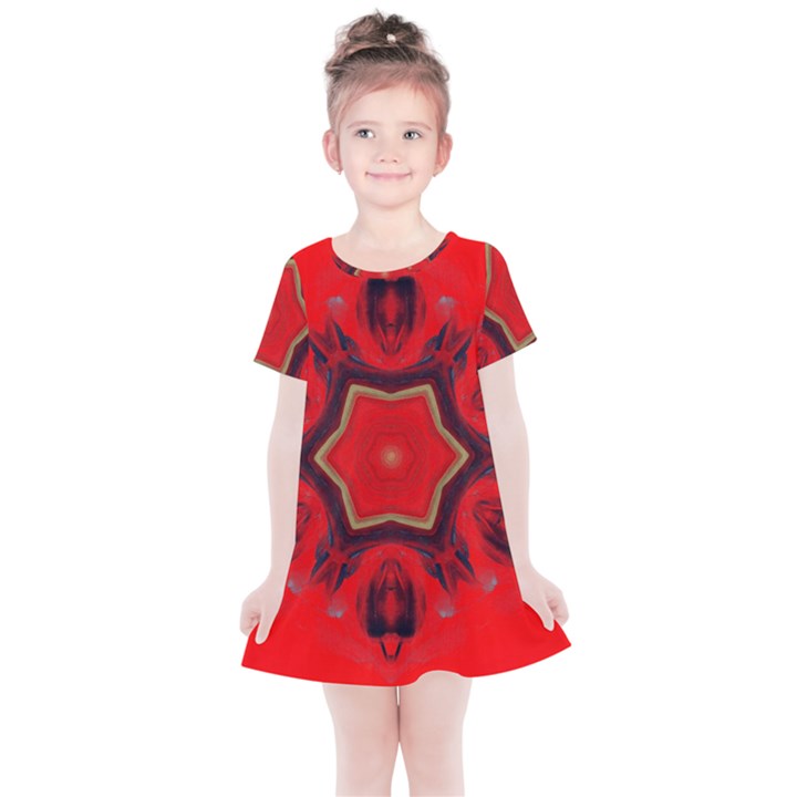 Chakra Art Heart Healing Red Kids  Simple Cotton Dress