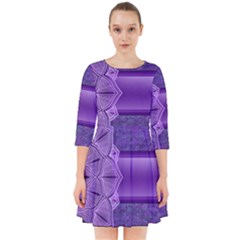 Background Mandala Purple Ribbon Smock Dress by Simbadda