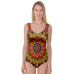 Fractal Mandala Flowers Princess Tank Leotard  by Simbadda