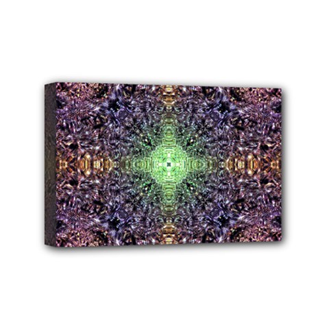 Mandala Carpet Pattern Geometry Mini Canvas 6  X 4  (stretched) by Simbadda