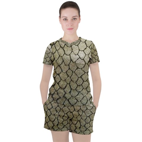 Snake Print Women s Tee And Shorts Set by NSGLOBALDESIGNS2