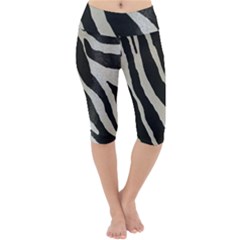 Zebra Print Lightweight Velour Cropped Yoga Leggings by NSGLOBALDESIGNS2