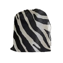 Zebra Print Drawstring Pouch (xl) by NSGLOBALDESIGNS2