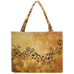 Wonderful Vintage Design With Floral Elements Mini Tote Bag by FantasyWorld7