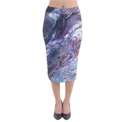 Planetary Velvet Midi Pencil Skirt by ArtByAng