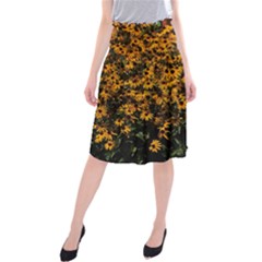 Field Of Yellow Flowers Midi Beach Skirt by bloomingvinedesign