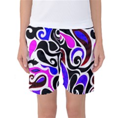 Retro Swirl Abstract Women s Basketball Shorts by dressshop