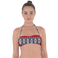 Decoration Pattern Style Retro Halter Bandeau Bikini Top