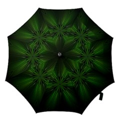 Green Fractal Art Artistic Pattern Hook Handle Umbrellas (large)