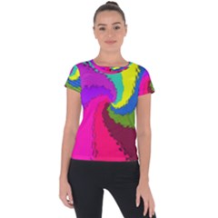 Art Abstract Pattern Color Short Sleeve Sports Top 