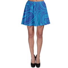 Blue Abstract Pattern Art Shape Skater Skirt