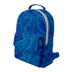 Blue Abstract Pattern Art Shape Flap Pocket Backpack (large)