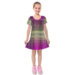 Abstract Desktop Pattern Wallpaper Kids  Short Sleeve Velvet Dress