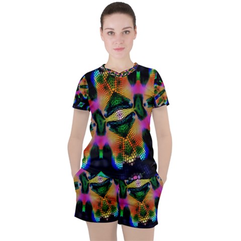 Butterfly Color Pop Art Women s Tee And Shorts Set by Nexatart
