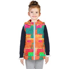 Pattern Texture Background Color Kid s Hooded Puffer Vest