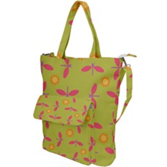 Dragonfly Sun Flower Seamlessly Shoulder Tote Bag