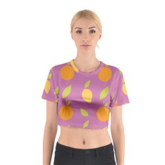 Seamlessly Pattern Fruits Fruit Cotton Crop Top