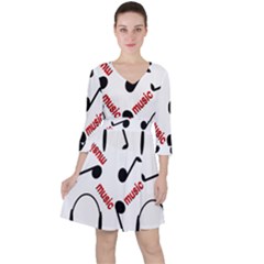 Music Letters Word Headphones Note Ruffle Dress by Nexatart