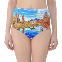 Lake Chalet Mountain Art Classic High-waist Bikini Bottoms