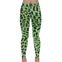 Green Leopard Print Classic Yoga Leggings by greenthanet