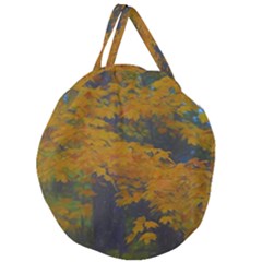 Yellow Fall Leaves And Branches Giant Round Zipper Tote