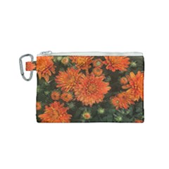 Orange Fall Mums Canvas Cosmetic Bag (small)