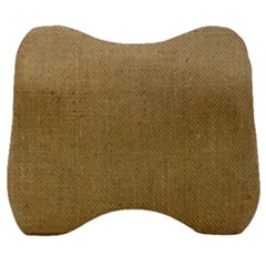Burlap Coffee Sack Grunge Knit Look Velour Head Support Cushion by dressshop
