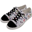 Watercolor Tablecloth Fabric Design Men s Low Top Canvas Sneakers View2
