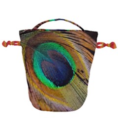 Bird Feather Background Nature Drawstring Bucket Bag by Sapixe