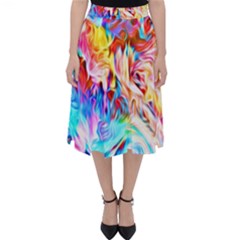 Background Drips Fluid Colorful Classic Midi Skirt