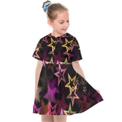 Stars Background Pattern Seamless Kids  Sailor Dress by Sapixe