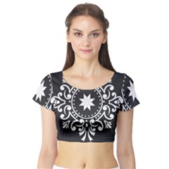 Table Pull Out Computer Graphics Short Sleeve Crop Top by Sapixe