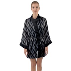 B/w Abstract Pattern 2 Long Sleeve Kimono Robe by JadehawksAnD