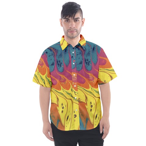 Peacock Feather Men s Short Sleeve Shirt by lwdstudio