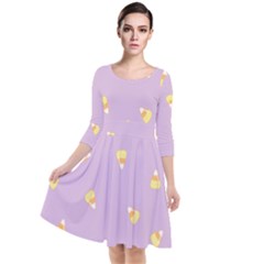 Candy Corn (purple) Quarter Sleeve Waist Band Dress by JessisArt