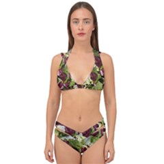 Salad Lettuce Vegetable Double Strap Halter Bikini Set by Sapixe