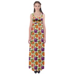 Fruit Tree Salad Pattern Empire Waist Maxi Dress by emilyzragz