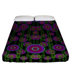 Black Lotus Night In Climbing Beautiful Leaves Fitted Sheet (california King Size) by pepitasart