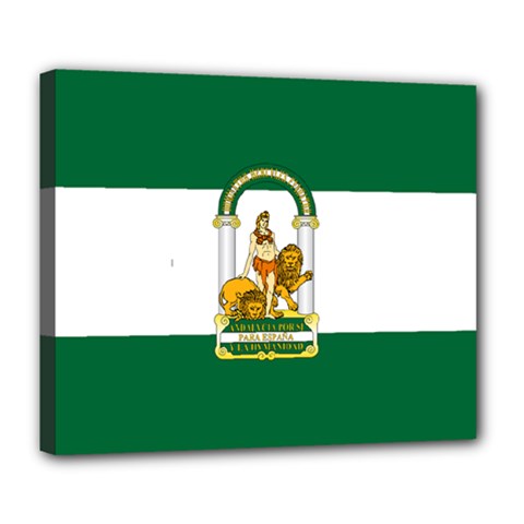 Flag Of Andalusia Deluxe Canvas 24  X 20  (stretched) by abbeyz71