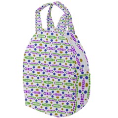 Retro Blue Purple Green Olive Dot Pattern Travel Backpacks by BrightVibesDesign