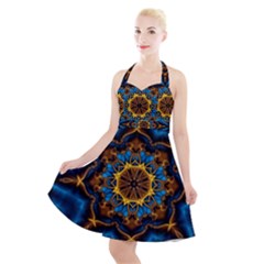 Pattern Abstract Background Art Halter Party Swing Dress  by Sapixe