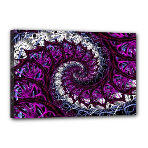 Fractal Background Swirl Art Skull Canvas 18  X 12  (stretched) by Sapixe